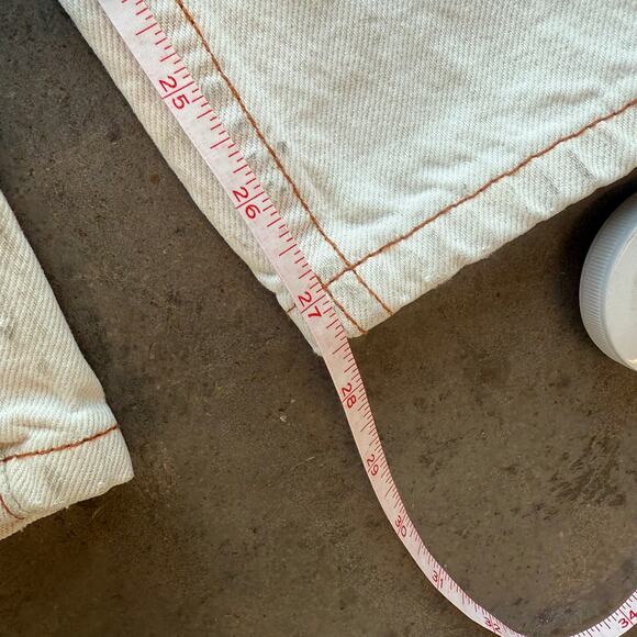 Vintage Y2k John Galt Wide Leg High Waisted White Rust Barrel Jeans Women's S - Picture 4 of 5